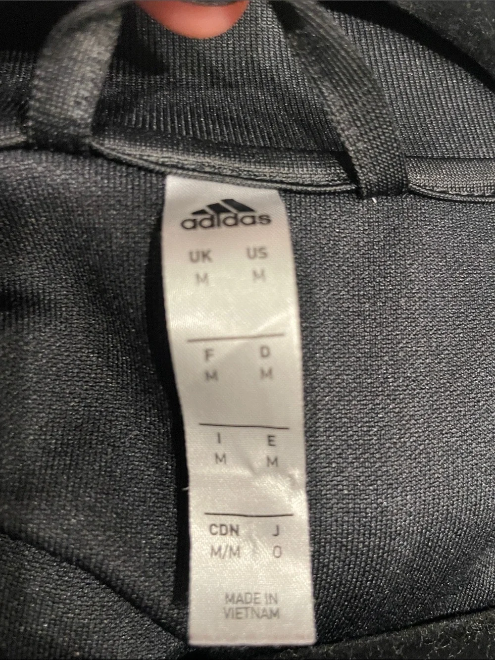 adidas Black Track Jacket with White Stripe Accents